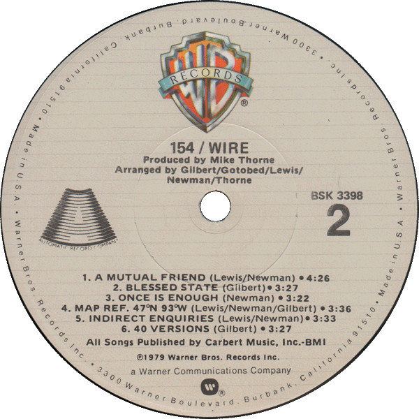 Wire - 154 | Warner Bros. Records (BSK 3398) - 4 Wire - 154 | Warner Bros. Records (BSK 3398) - 4
