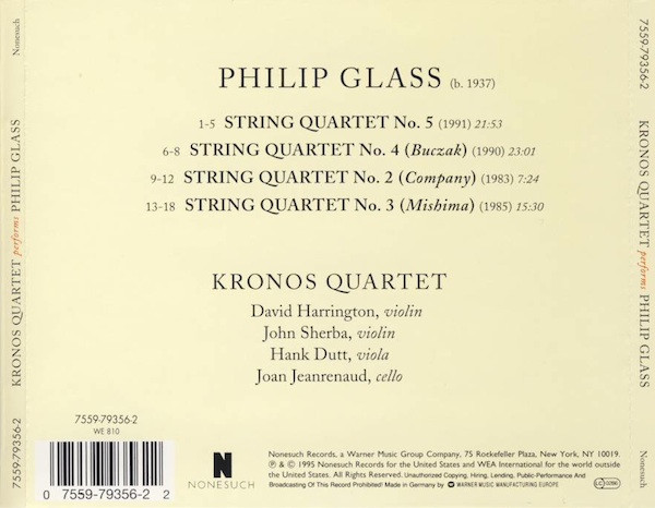 Kronos Quartet Performs Philip Glass - Kronos Quartet Performs Philip Glass | Nonesuch (7559-79356-2) - 2