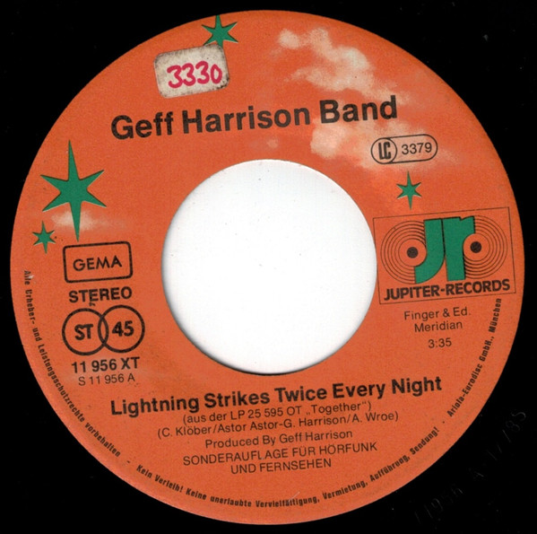 Geff Harrison Band - Lightning Strikes Twice Every Night | Jupiter Records (11 956 AT) - 2