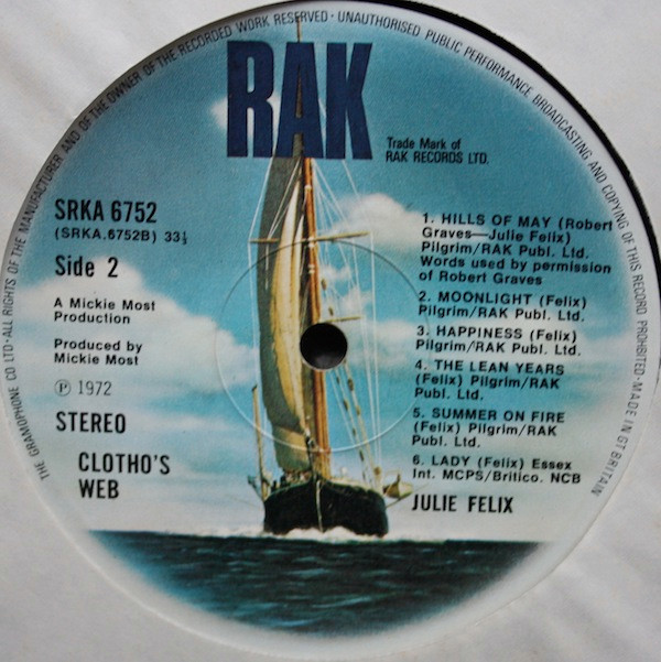 Julie Felix - Clotho's Web | RAK (SRKA 6752) - 3