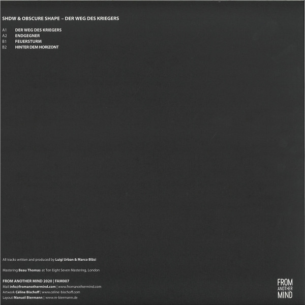 SHDW & Obscure Shape - Der Weg Des Kriegers | From Another Mind (FAM007) - 3 SHDW & Obscure Shape - Der Weg Des Kriegers | From Another Mind (FAM007) - 3