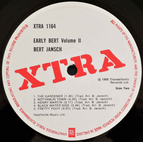 Bert Jansch - Early Bert Volume 2 | XTRA (XTRA 1164) - 4 Bert Jansch - Early Bert Volume 2 | XTRA (XTRA 1164) - 4