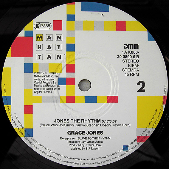 Grace Jones - Slave To The Rhythm | Manhattan Island Records (1A K060-20 0890 6) - 4 Grace Jones - Slave To The Rhythm | Manhattan Island Records (1A K060-20 0890 6) - 4