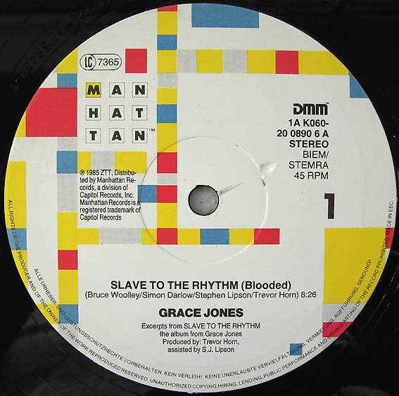Grace Jones - Slave To The Rhythm | Manhattan Island Records (1A K060-20 0890 6) - 3 Grace Jones - Slave To The Rhythm | Manhattan Island Records (1A K060-20 0890 6) - 3