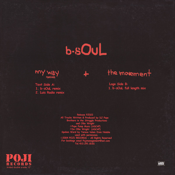 B-Soul - My Way / The Movement | Poji Records (PJ022) - 2 B-Soul - My Way / The Movement | Poji Records (PJ022) - 2