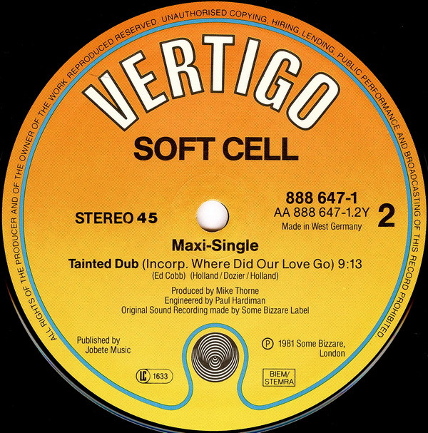Soft Cell - Tainted Love / Where Did Our Love Go | Vertigo (888 647-1) - 2
