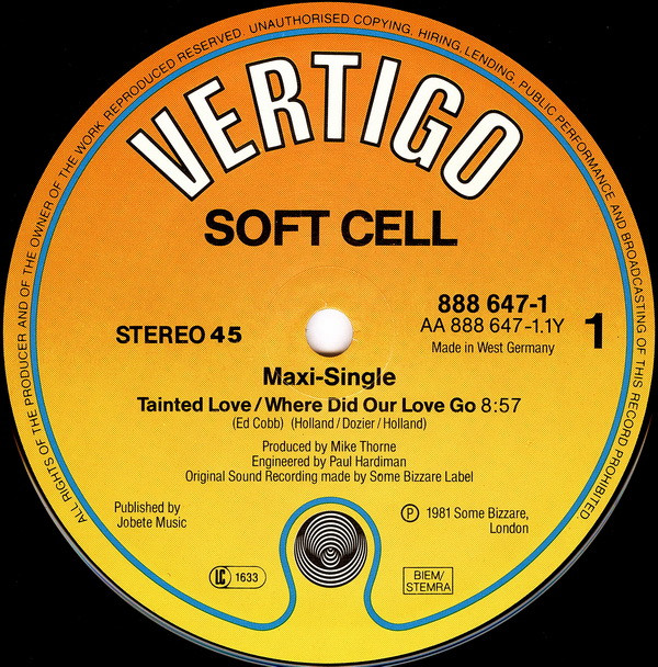 Soft Cell - Tainted Love / Where Did Our Love Go | Vertigo (888 647-1) - main