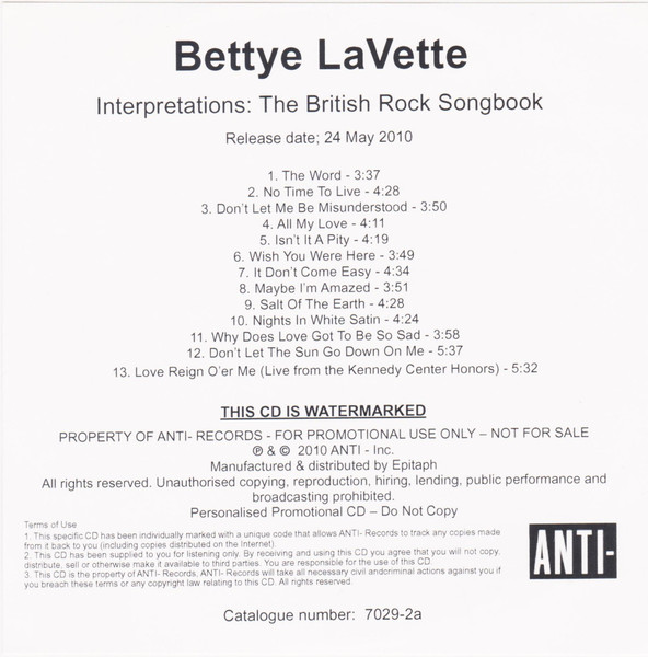 Bettye Lavette - Interpretations: The British Rock Songbook | Anti- (7029-2a) - 2