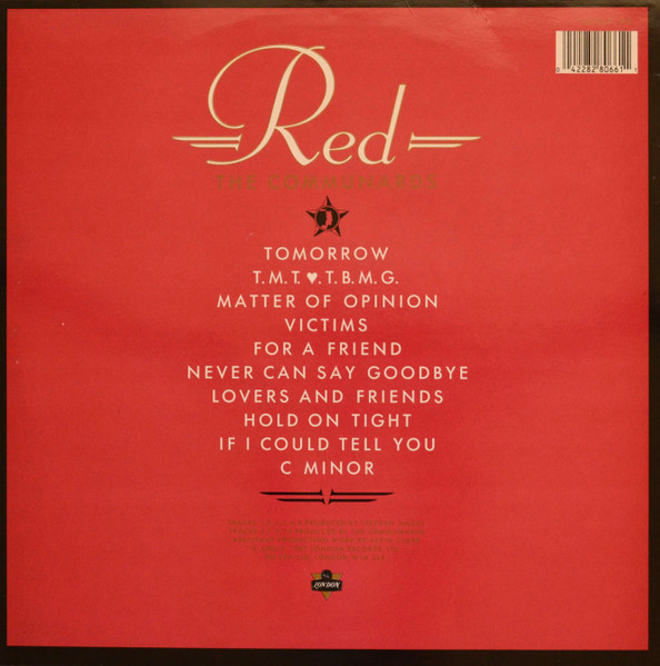 The Communards - Red | London Records (LONLP 39) - 2