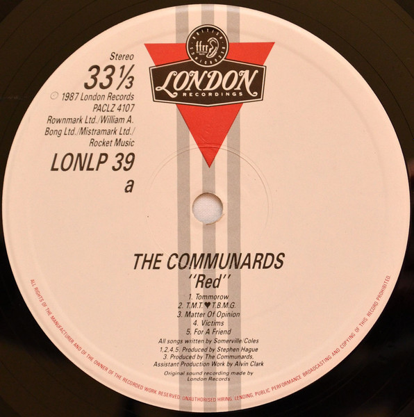 The Communards - Red | London Records (LONLP 39) - 3