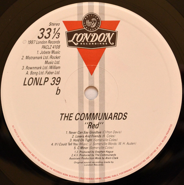 The Communards - Red | London Records (LONLP 39) - 4