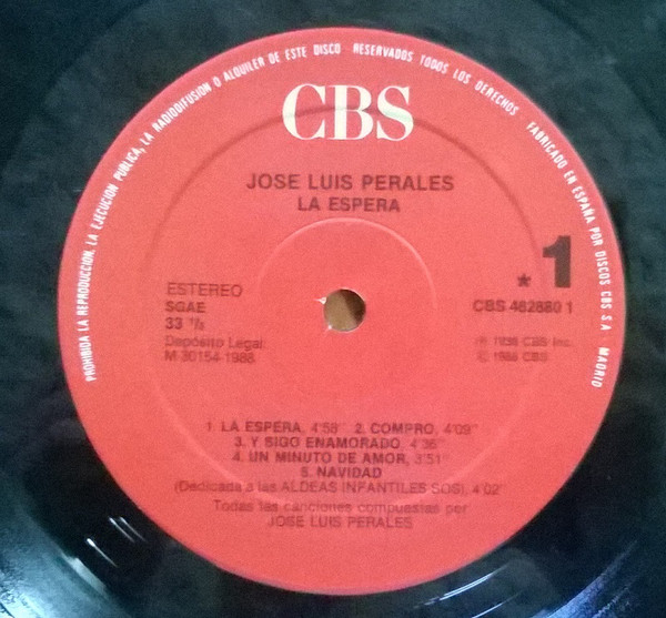 José Luis Perales - La Espera | CBS (CBS 462880 1) - 3