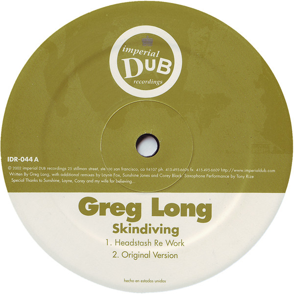 Greg Long - Skindiving | Imperial Dub Recordings (IDR-044)