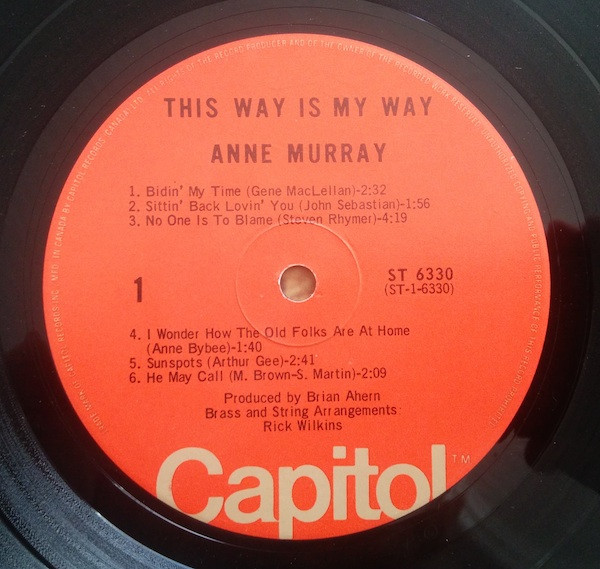 Anne Murray - Snowbird Formerly Titled This Way Is My Way | Capitol Records (ST 6330) - 3 Anne Murray - Snowbird Formerly Titled This Way Is My Way | Capitol Records (ST 6330) - 3