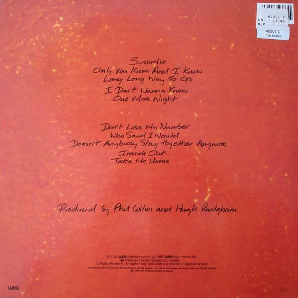 Phil Collins - No Jacket Required | WEA (251 699-1) - 2