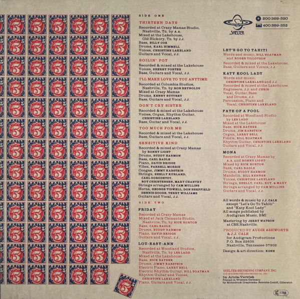 J.J. Cale - 5 | Shelter Records (200 389) - 2