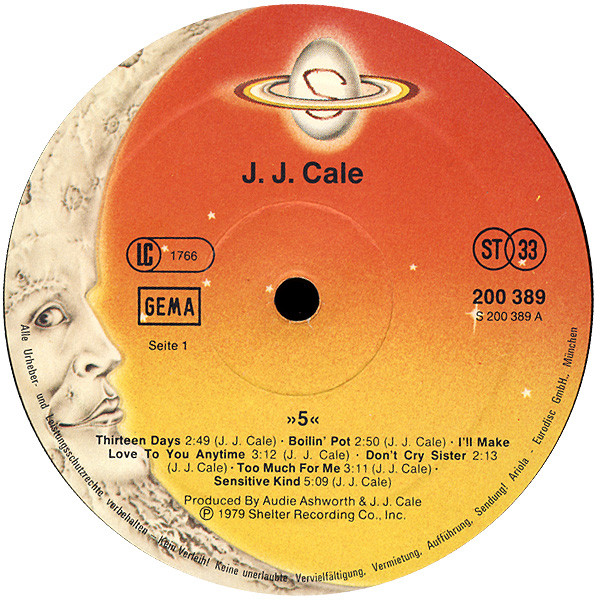 J.J. Cale - 5 | Shelter Records (200 389) - 3