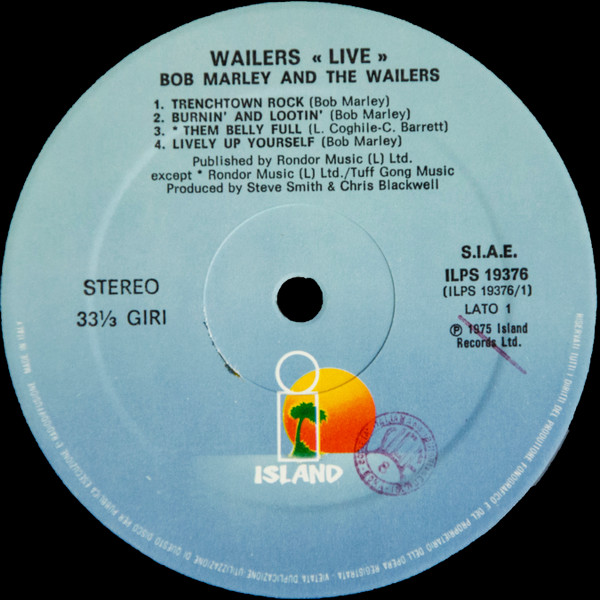 Bob Marley & The Wailers - Live! | Island Records (ILPS 19376) - 4 Bob Marley & The Wailers - Live! | Island Records (ILPS 19376) - 4