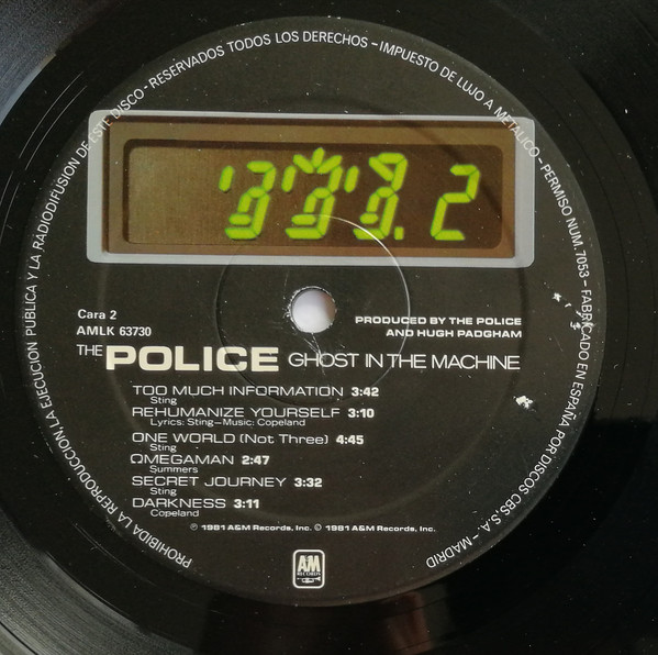 The Police - Ghost In The Machine | A&M Records (AMLK 63730) - 4