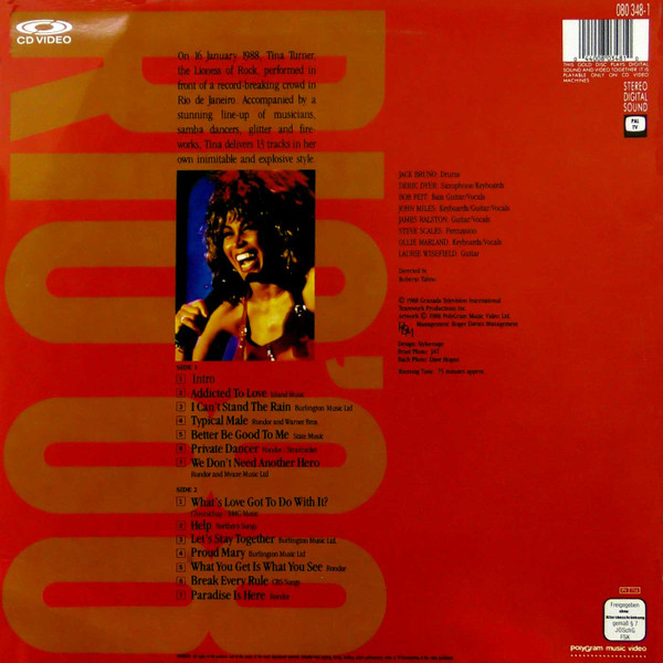 Tina Turner - Rio'88 (Live In Concert / Rio De Janeiro) | Polygram Music Video (080 348-1)