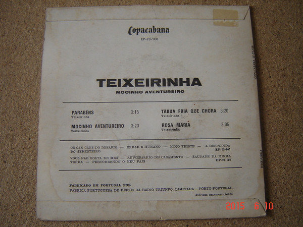 Teixeirinha - Mocinho Aventureiro | Copacabana (EP-73-108) - 2