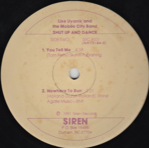 Lise Uyanik & The Mobile City Band - Shut Up & Dance | Siren Records (SRC 8101) - 4 Lise Uyanik & The Mobile City Band - Shut Up & Dance | Siren Records (SRC 8101) - 4