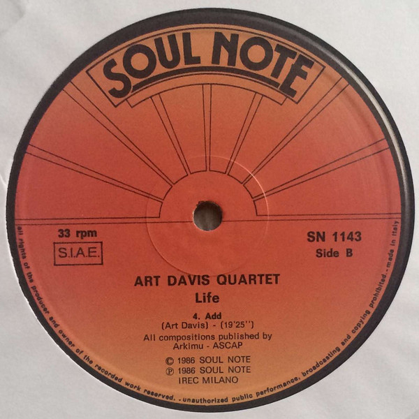 Art Davis Quartet - Life | Soul Note (SN 1143) - 4