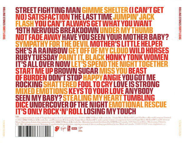 The Rolling Stones - Forty Licks (2CD) [CD] | Rolling Stones Records (724381337820) - 2