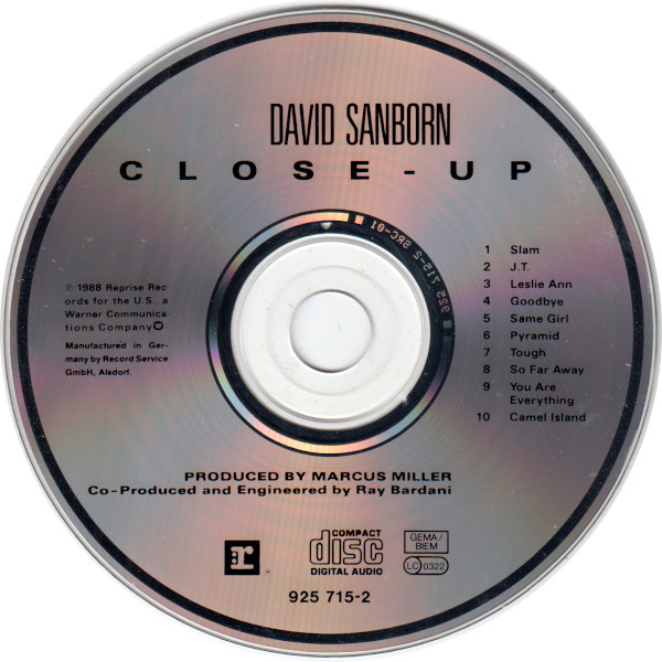 David Sanborn - Close-Up | Reprise Records (925 715-2) - 3