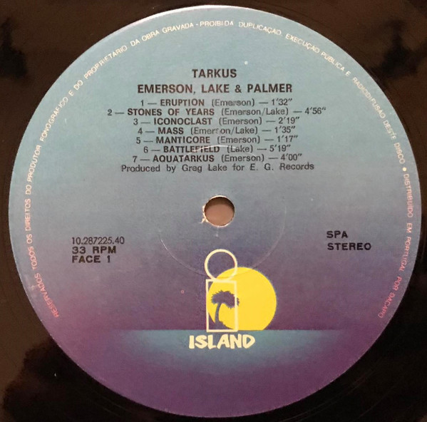 Emerson, Lake & Palmer - Tarkus | Island Records (10.287225.40) - 2