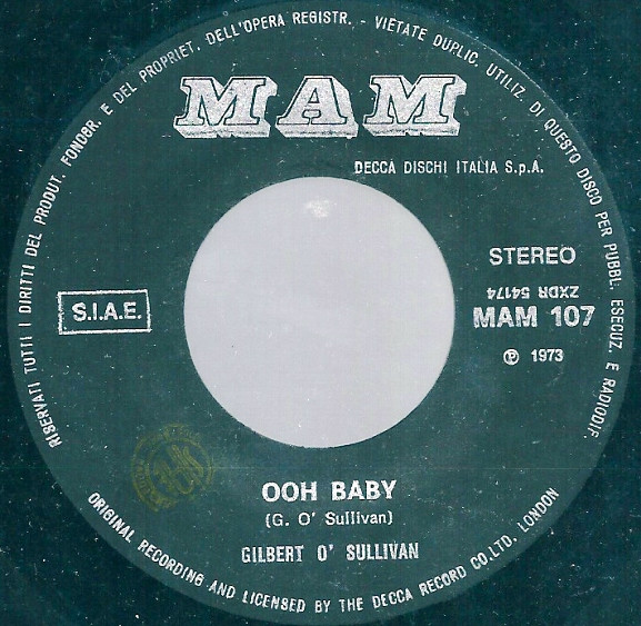 Gilbert O'Sullivan - Ooh Baby | MAM (MAM 107) - 3