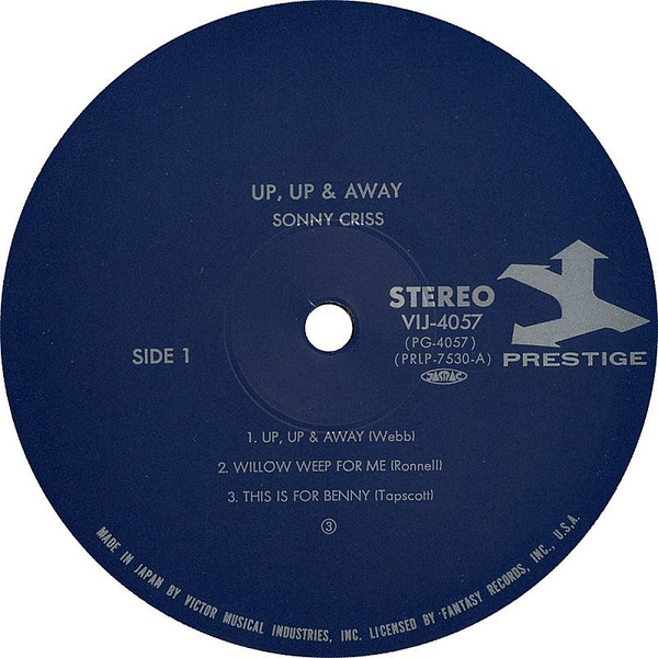 Sonny Criss - Up, Up And Away | Prestige (VIJ-4057) - 4