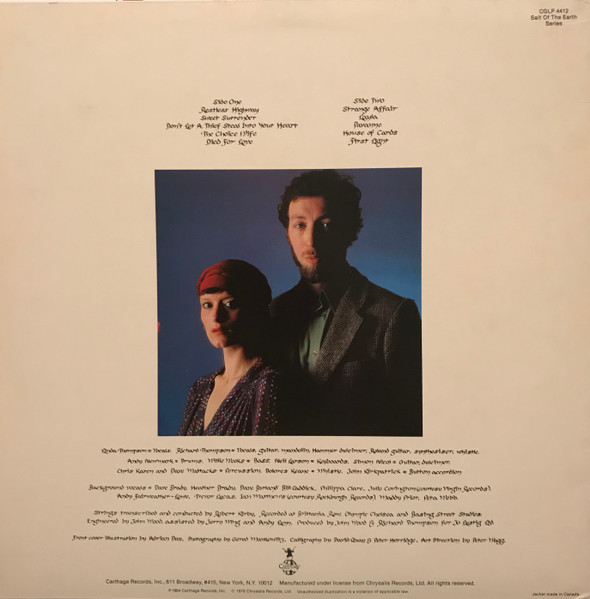 Richard & Linda Thompson - First Light | Carthage Records (CGLP 4412) - 2