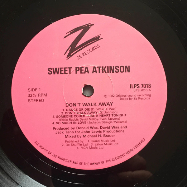 Sweet Pea Atkinson - Don't Walk Away | ZE Records (ILPS 7018) - 3 Sweet Pea Atkinson - Don't Walk Away | ZE Records (ILPS 7018) - 3