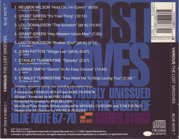 Various - The Lost Grooves (Rare And Previously Unissued Slices Of Funk From The Vaults Of Blue Note 67-70) | Blue Note (CDP 7243 8 31883 2 1) - 2 Various - The Lost Grooves (Rare And Previously Unissued Slices Of Funk From The Vaults Of Blue Note 67-70) | Blue Note (CDP 7243 8 31883 2 1) - 2