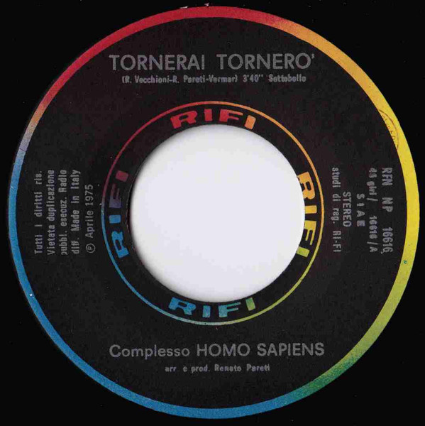 Homo Sapiens - Tornerai Tornerò | Rifi (RFN-NP 16616) - 3