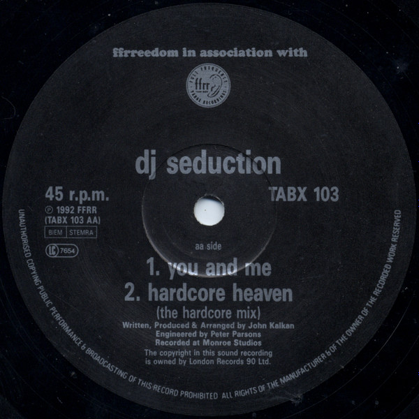 DJ Seduction - Hardcore Heaven / You And Me | Ffrreedom (TABX 103) - 4