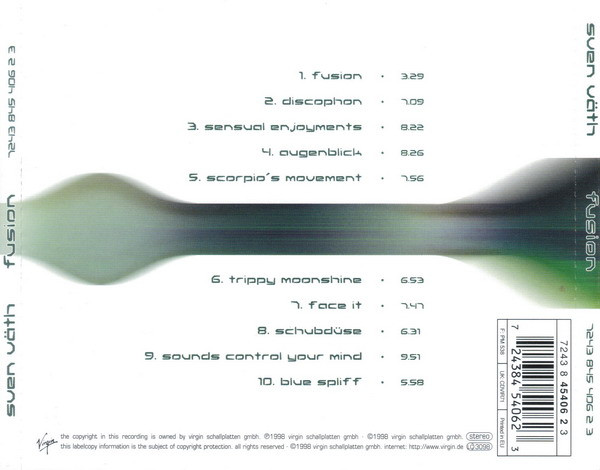 Sven Väth - Fusion | Virgin (7243 8 45406 2 3) - main