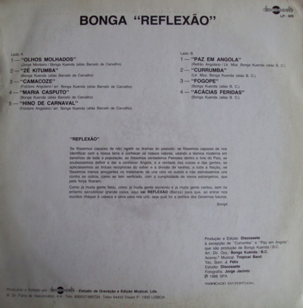 Bonga - Reflexão | Discossete (LP 605) - 2 Bonga - Reflexão | Discossete (LP 605) - 2