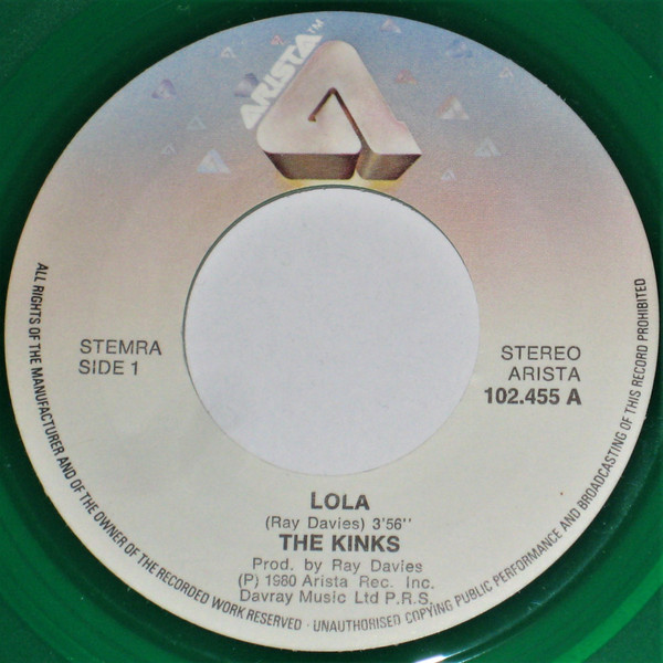 The Kinks - Lola / Celluloid Heroes | Arista (102.455) - 3