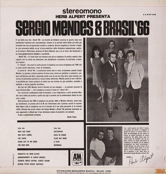 Sérgio Mendes & Brasil '66 - Herb Alpert Presenta Sergio Mendes & Brasil '66 | A&M Records (SP 4116) - 2