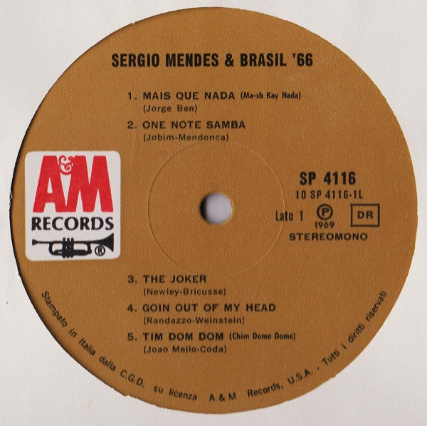 Sérgio Mendes & Brasil '66 - Herb Alpert Presenta Sergio Mendes & Brasil '66 | A&M Records (SP 4116) - 3