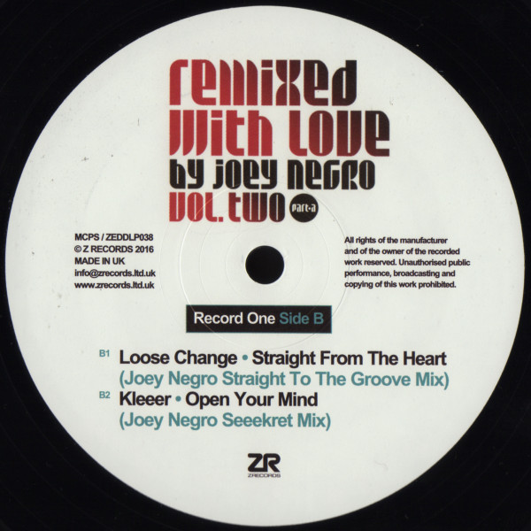 Joey Negro - Remixed With Love By Joey Negro (Vol. Two) (Part A) | Z Records (ZEDDLP038) - 3 Joey Negro - Remixed With Love By Joey Negro (Vol. Two) (Part A) | Z Records (ZEDDLP038) - 3