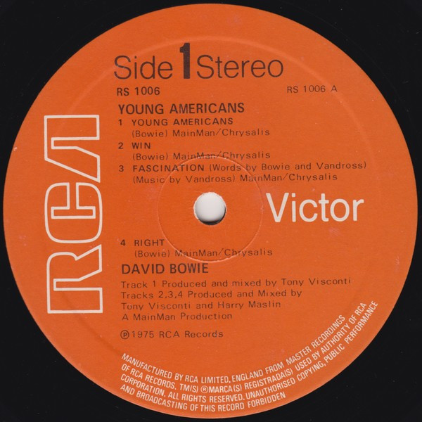 David Bowie - Young Americans | RCA Victor (RS 1006) - 3