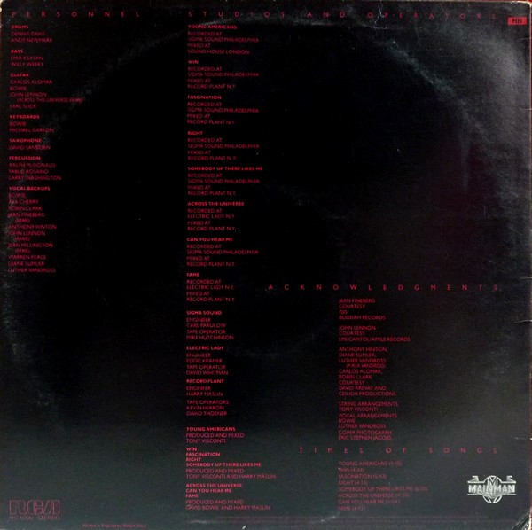 David Bowie - Young Americans | RCA Victor (RS 1006) - 2