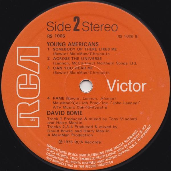 David Bowie - Young Americans | RCA Victor (RS 1006) - 4