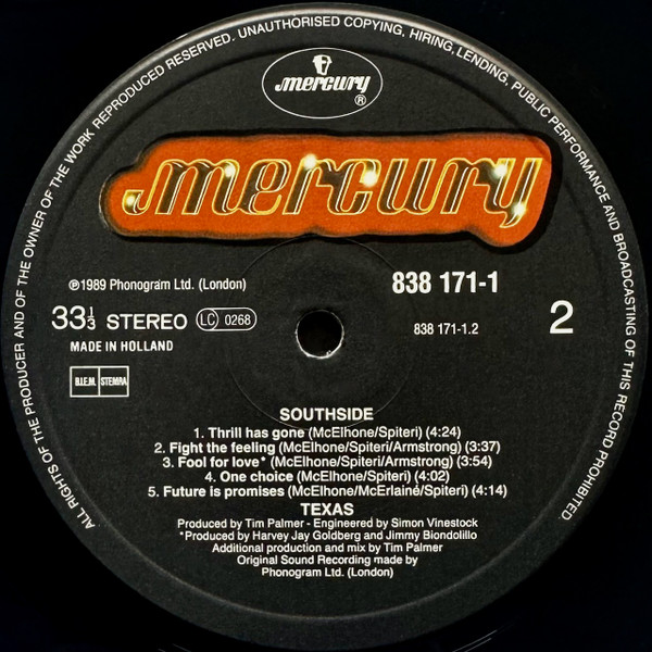Texas - Southside | Mercury (838 171-1) - 4