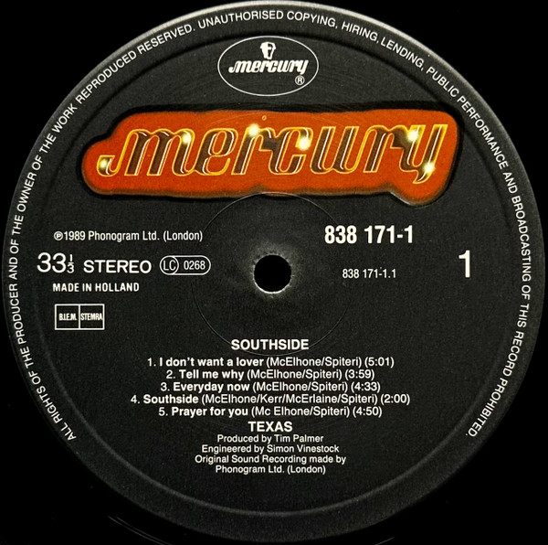 Texas - Southside | Mercury (838 171-1) - 3