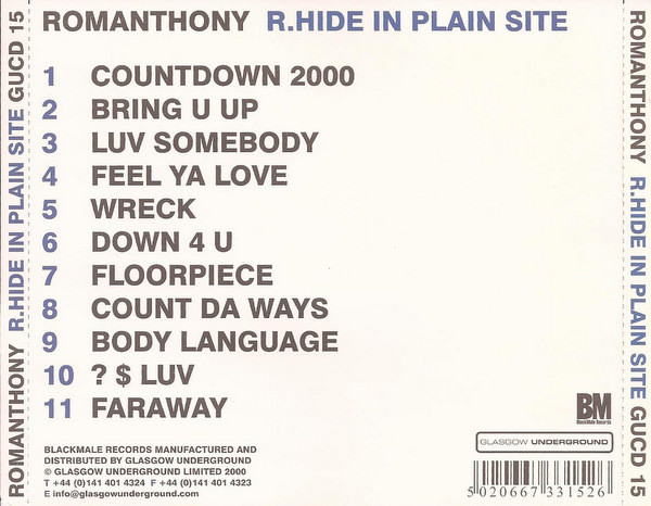 Romanthony - R.Hide In Plain Site | Glasgow Underground (GUCD 15) - 2