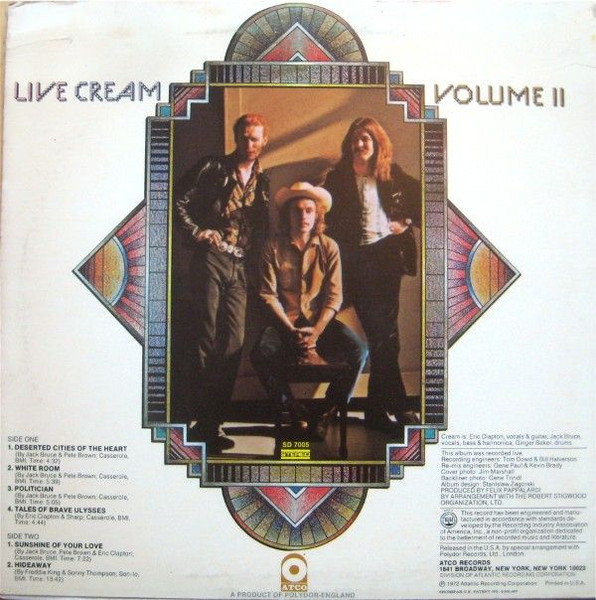 Cream - Live Cream Volume II | ATCO Records (SD 7005) - 2